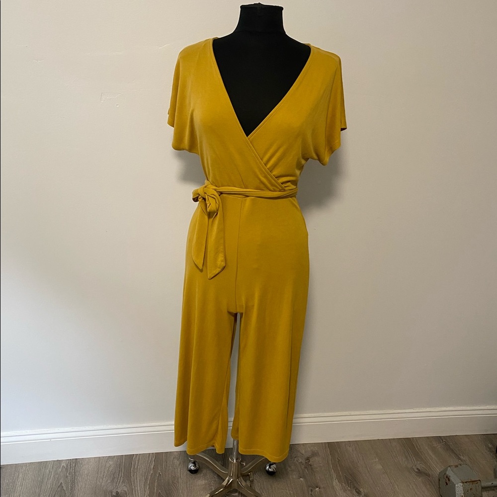 Lulu’s Yellow Short Sleeve Jumpsuit